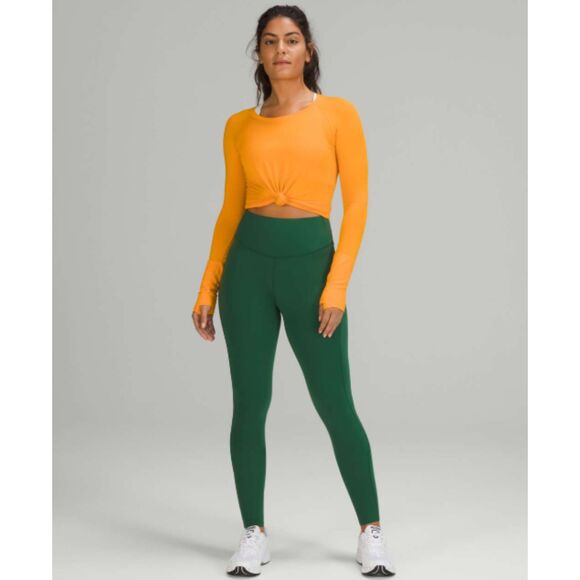 Lululemon Base Pace High Rise Running Tight 28", Nulux, Everglade Green, 10 - Picture 3 of 9